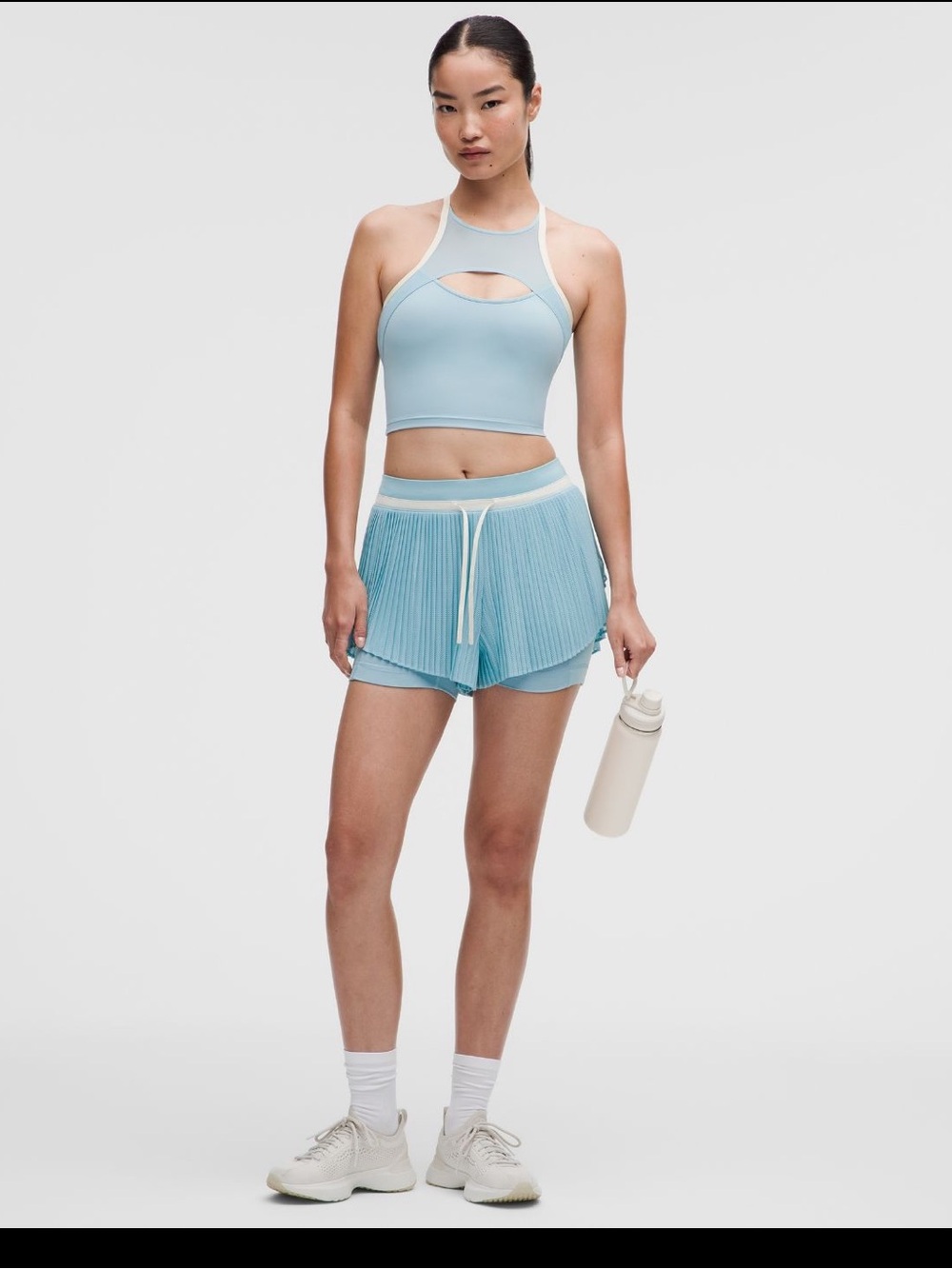 #1050 NWT Lululemon Ace Advantage Pleated Tennis Shorts Seafoam Ivory